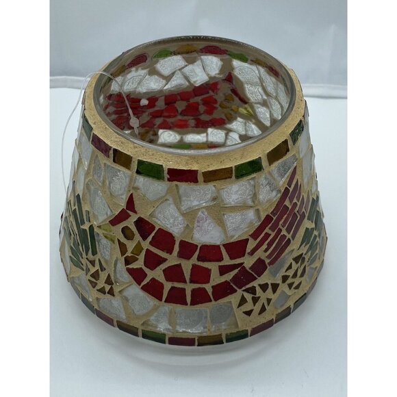 Home Interiors Other - Home Interior Red Cardinal Mosaic Glass Candle Shade 57031 Vintage